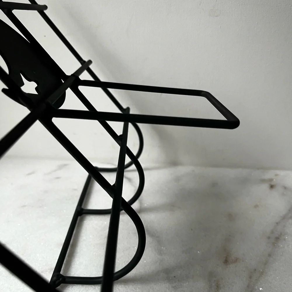 Black metal Cook Book Stand painting holder display with black cat…